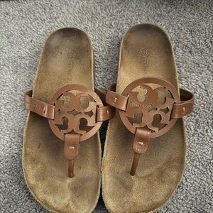 Tory Burch brown leather Cloud Sandal